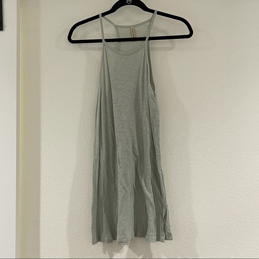 Mint green cotton slip dress